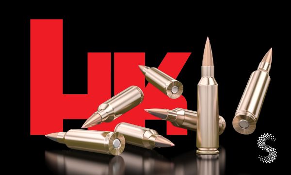 Logo de Heckler & Koch con proyectiles.