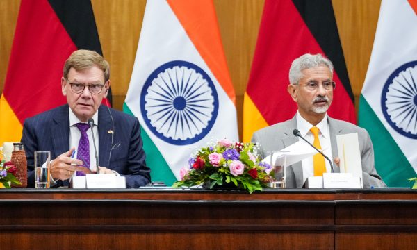 Reunión bilateral entre el ministro de Asuntos Exteriores de Alemania, Johann Wadephul, y el ministro de Asuntos Exteriores de India, Subrahmanyam Jaishankar, en Nueva Delhi.