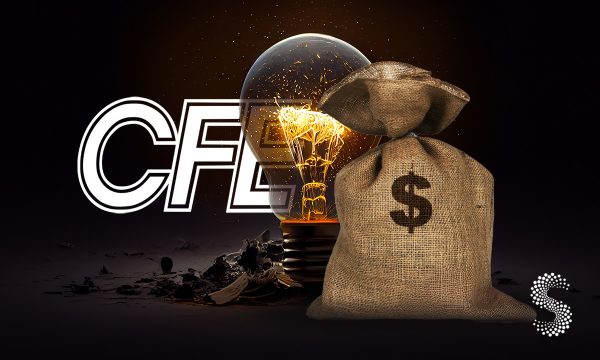 Logo de la CFE con foco en financiamiento y modernización de la red eléctrica mexicana.
