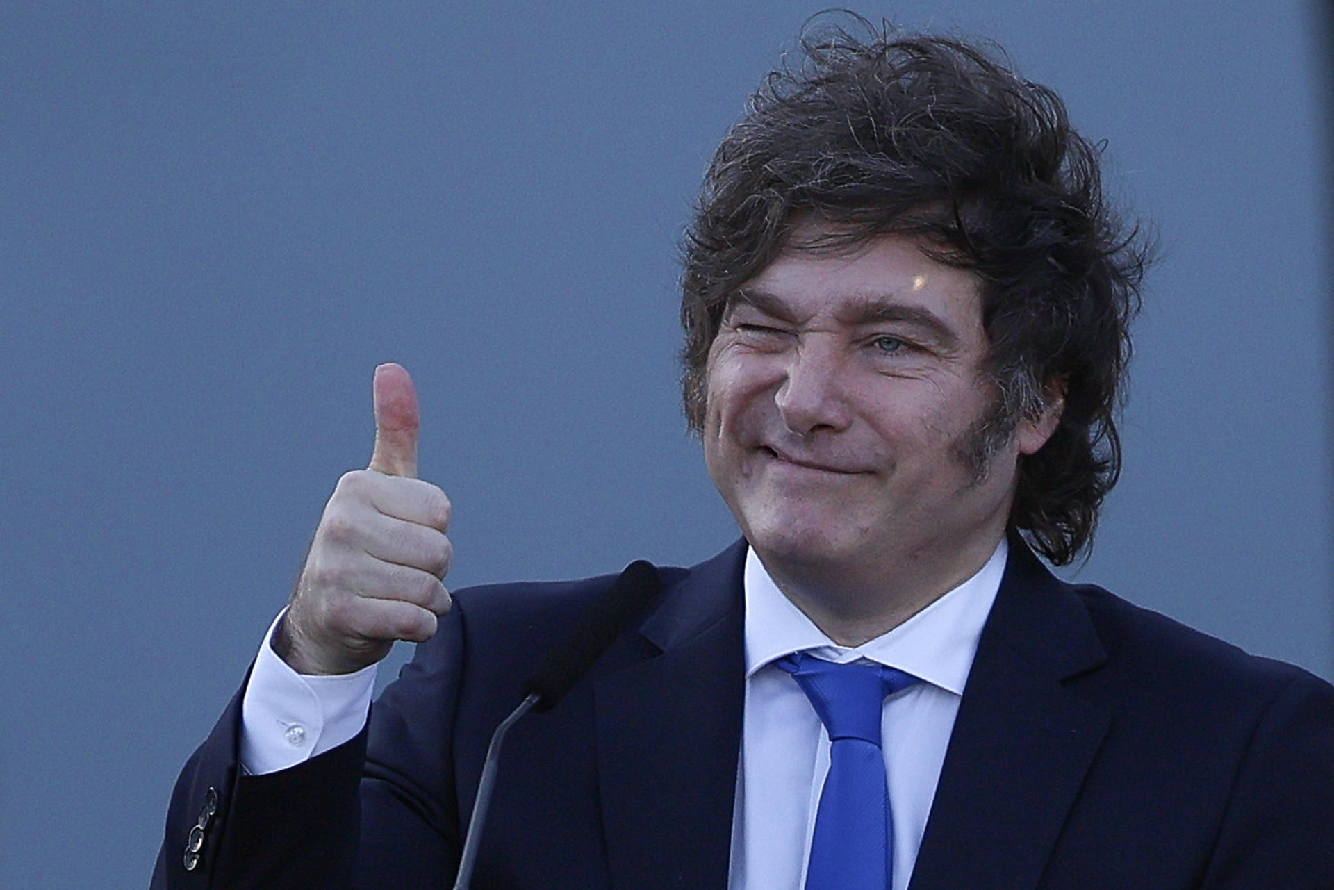 Javier Milei durante un acto público en Argentina.