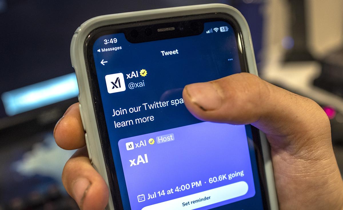 La cuenta oficial de xAI en X (antes Twitter) promueve un espacio en vivo sobre la startup de inteligencia artificial fundada por Elon Musk.